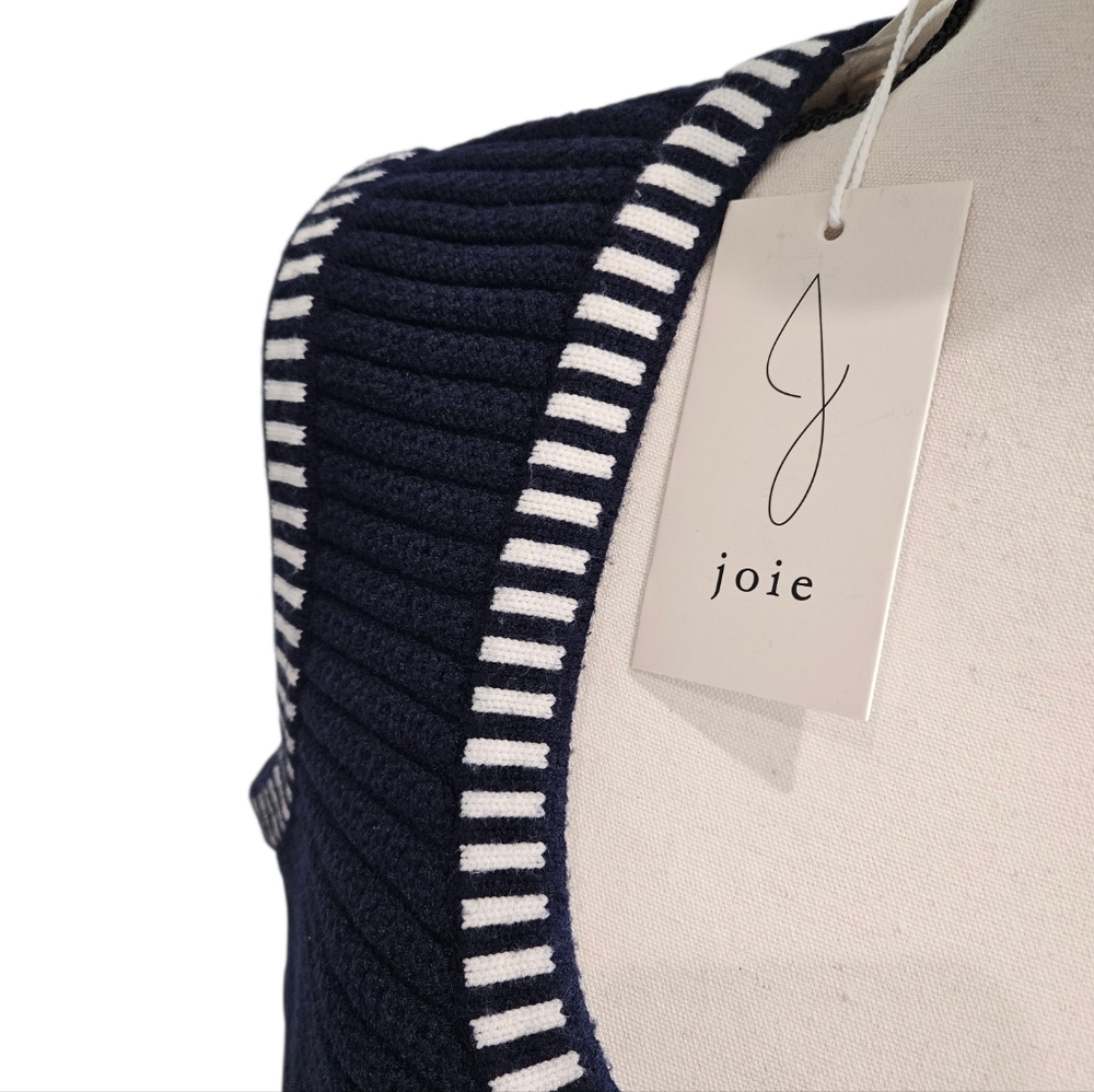 Joie Navy and White Buttoned Knit Nautical Sweater Vest NEW Womens - Picture 4 of 7